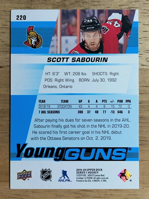 2019-20 Upper Deck #220 Scott Sabourin YG RC