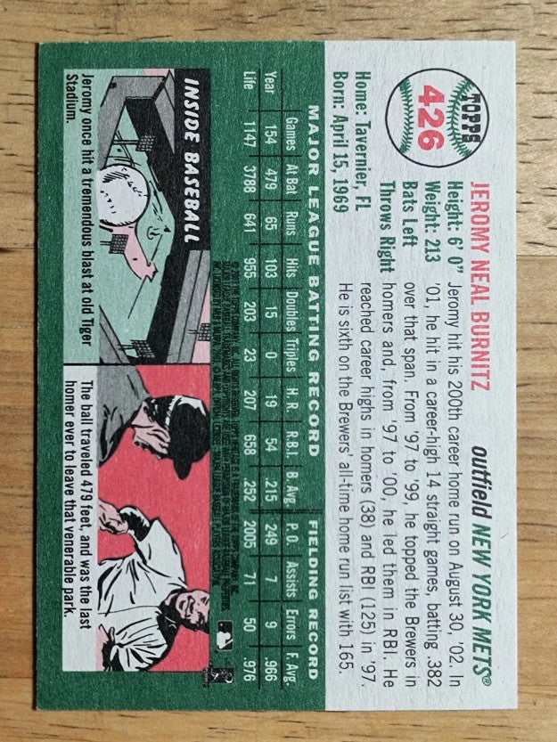 2003 Topps Heritage #426 Jeromy Burnitz SP
