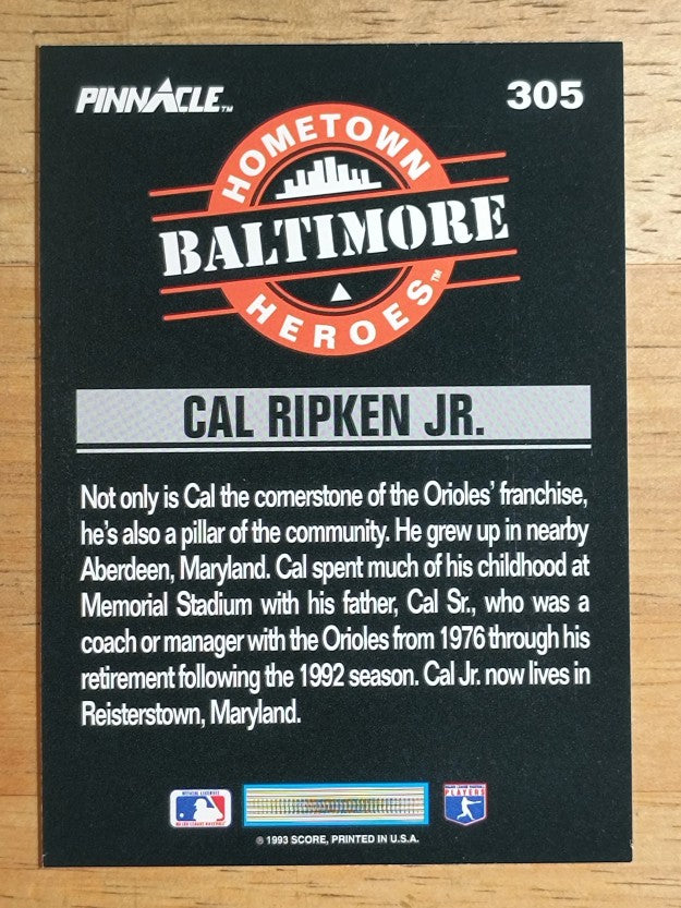 1993 Pinnacle #305 Cal Ripken HH