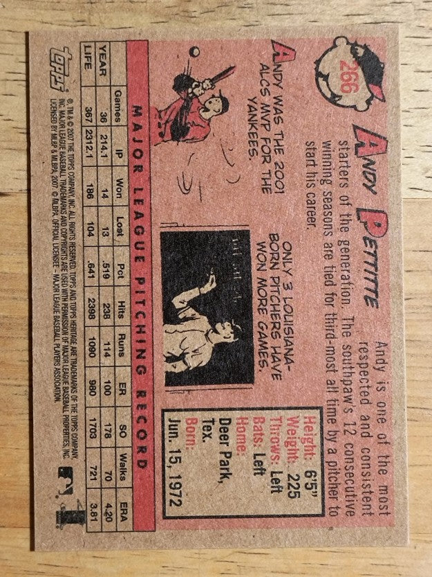 2007 Topps Heritage #266 Andy Pettitte SP