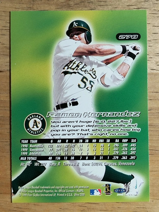 2000 Ultra #278 Ramon Hernandez PROS