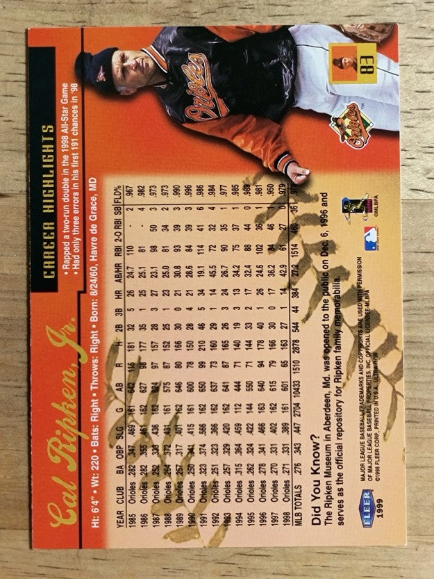 1999 Ultra #83 Cal Ripken