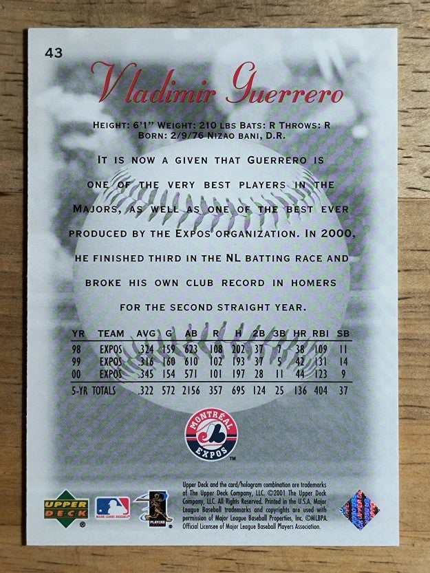 2001 Sweet Spot #43 Vladimir Guerrero