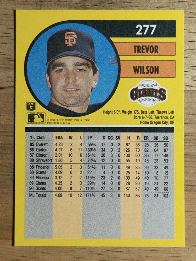 1991 Fleer #277 Trevor Wilson