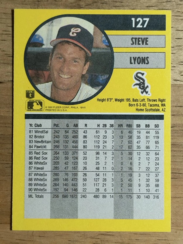 1991 Fleer #127 Steve Lyons