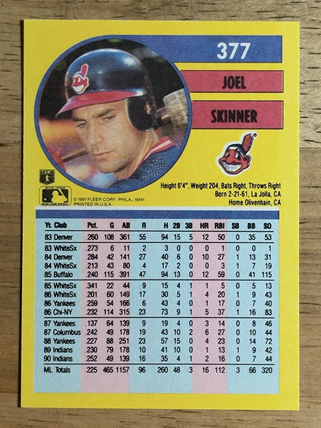 1991 Fleer #377 Joel Skinner