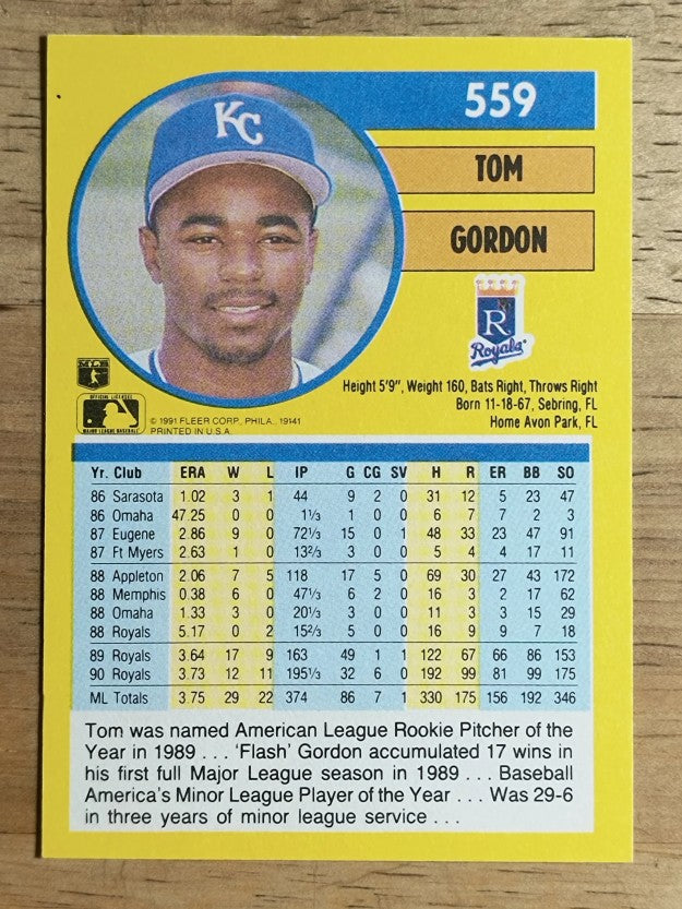 1991 Fleer #559 Tom Gordon