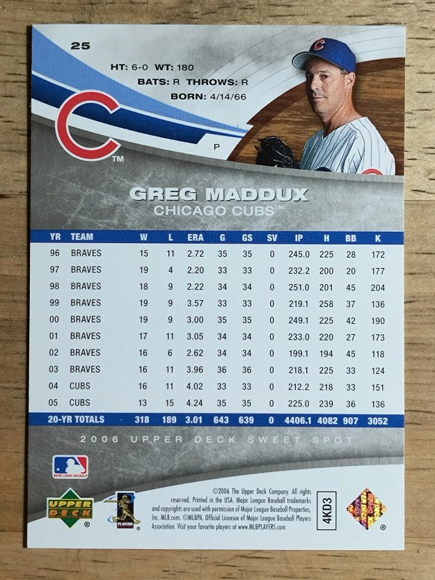 2006 Sweet Spot #25 Greg Maddux