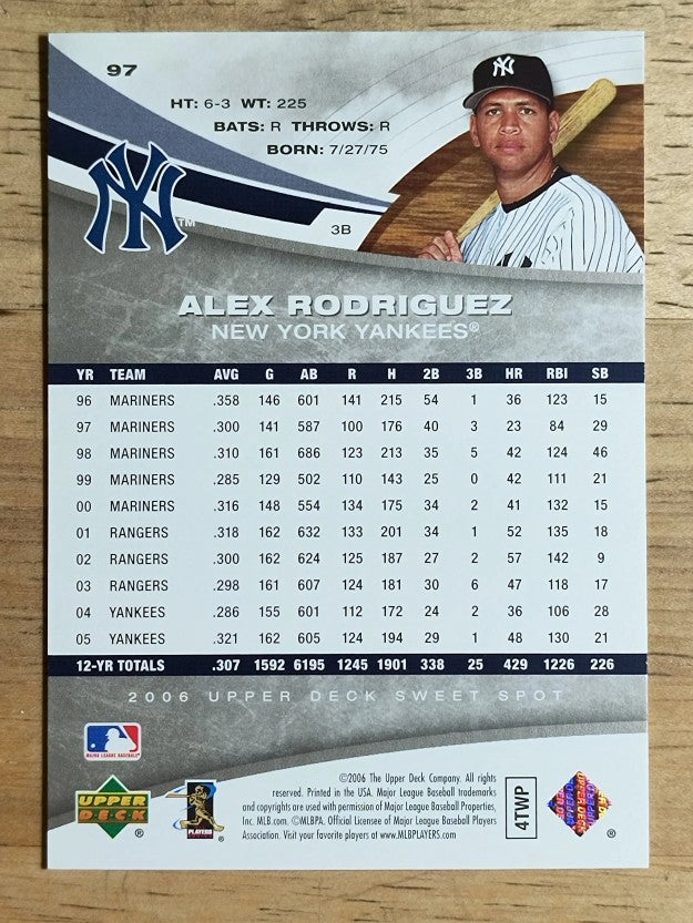 2006 Sweet Spot #97 Alex Rodriguez