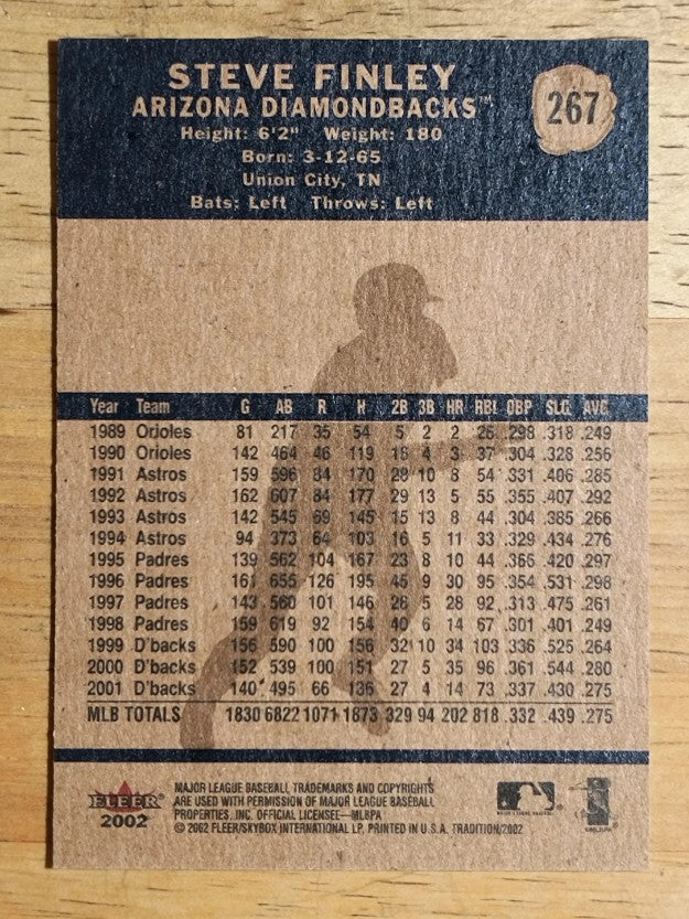 2002 Fleer Tradition #267 Steve Finley
