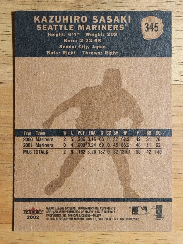2002 Fleer Tradition #345 Kazuhiro Sasaki