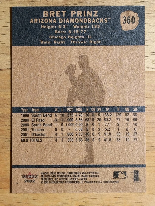 2002 Fleer Tradition #360 Bret Prinz