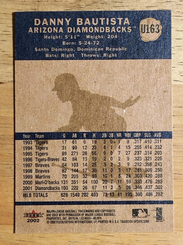 2002 Fleer Tradition Update #U163 Danny Bautista