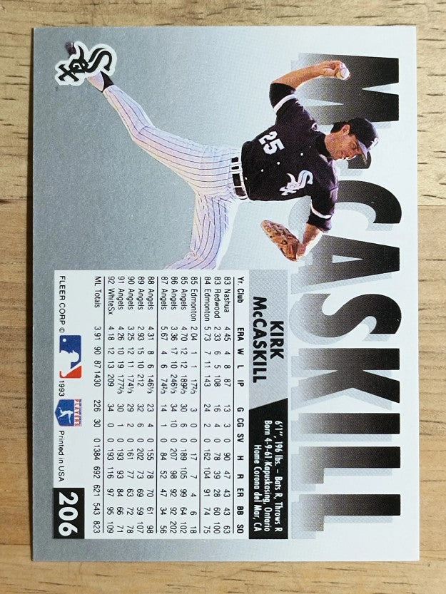 1993 Fleer #206 Kirk McCaskill