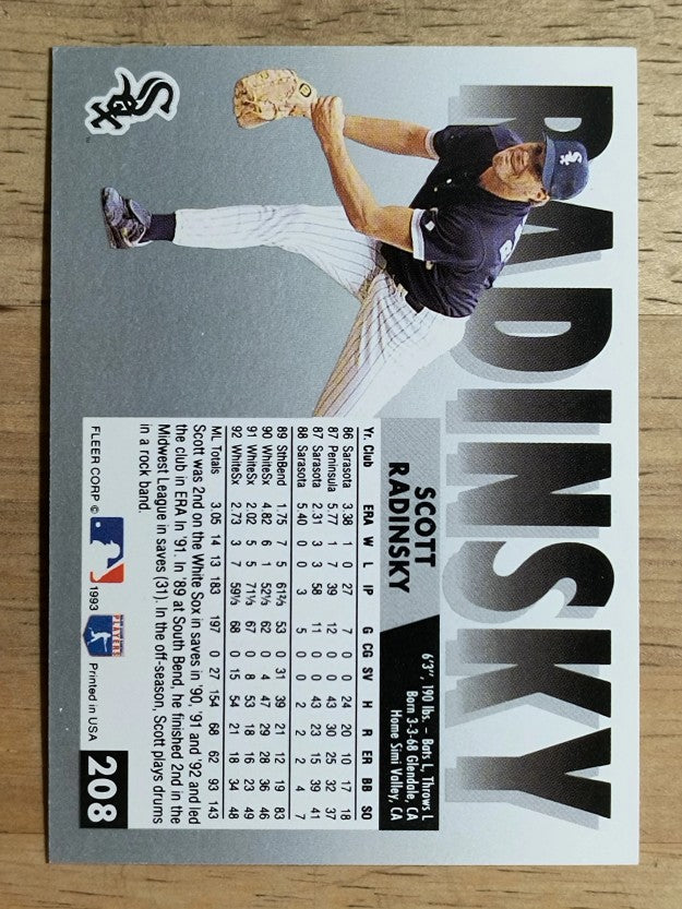 1993 Fleer #208 Scott Radinsky