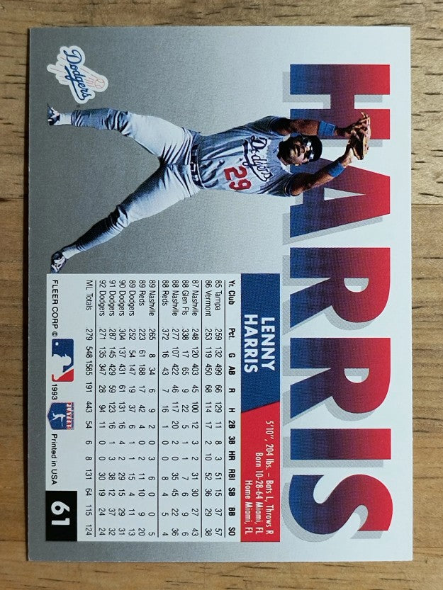 1993 Fleer #61 Lenny Harris