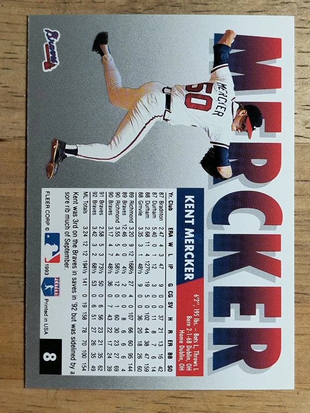 1993 Fleer #8 Kent Mercker