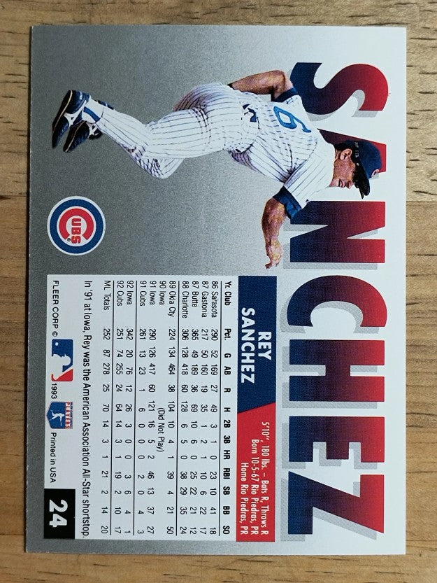 1993 Fleer #24 Rey Sanchez