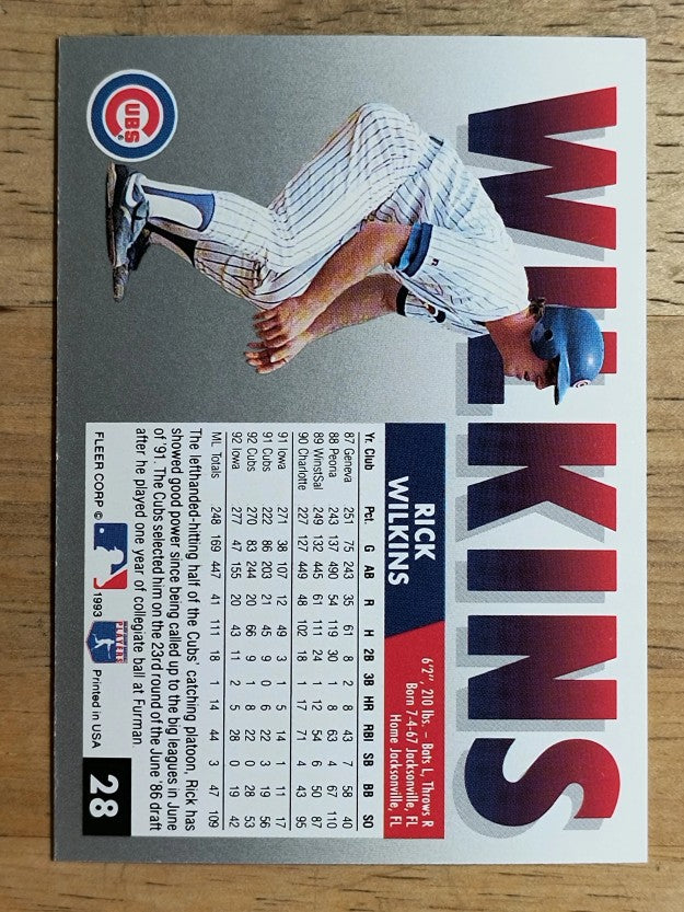 1993 Fleer #28 Rick Wilkins