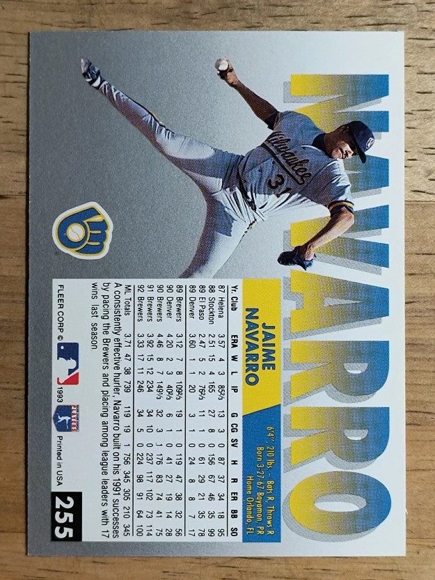 1993 Fleer #255 Jaime Navarro