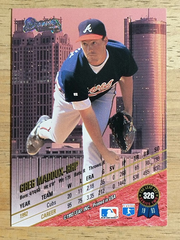 1993 Leaf #326 Greg Maddux