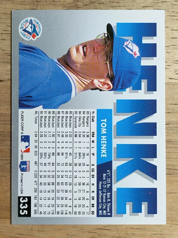 1993 Fleer #335 Tom Henke