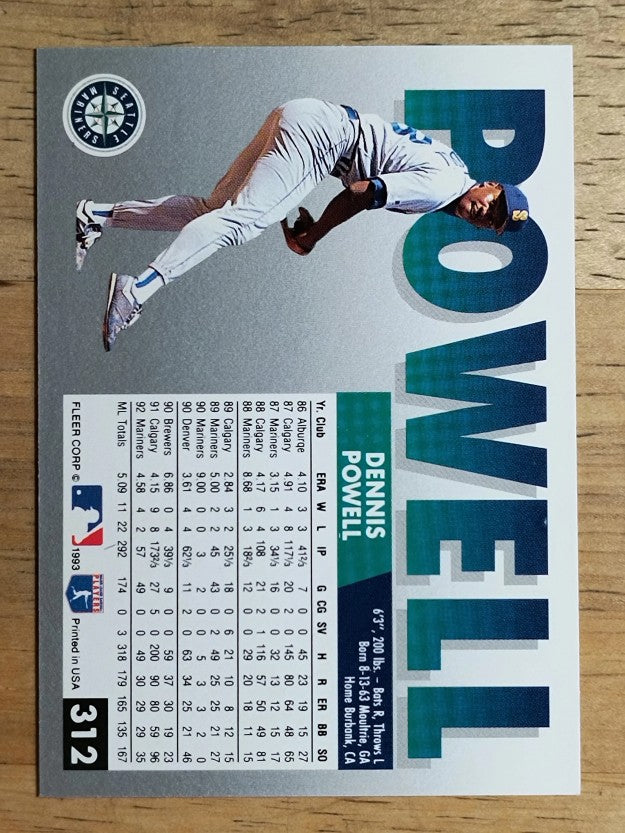 1993 Fleer #312 Dennis Powell
