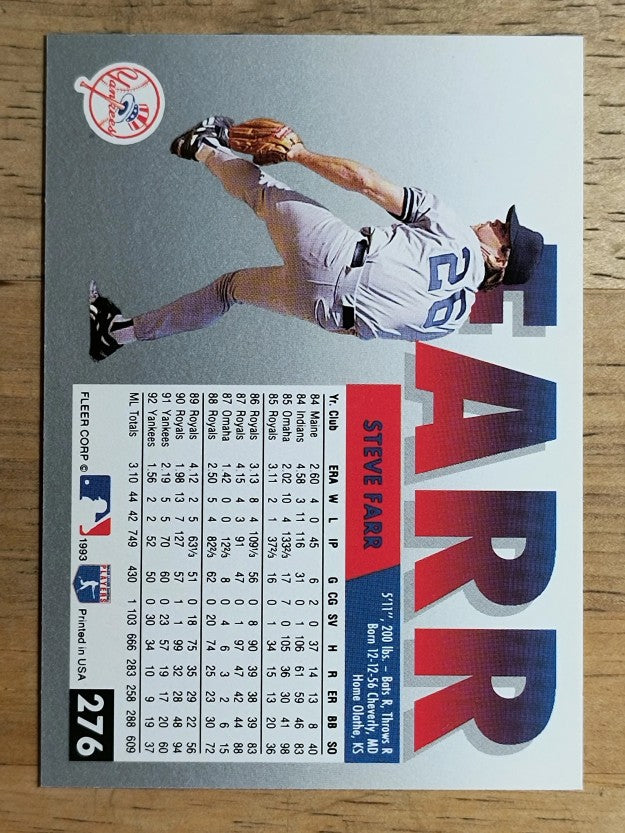 1993 Fleer #276 Steve Farr
