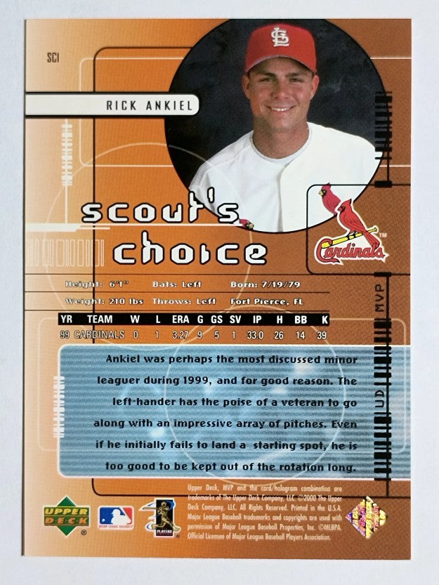 2000 Upper Deck MVP Scout's Choice #SC1 Rick Ankiel
