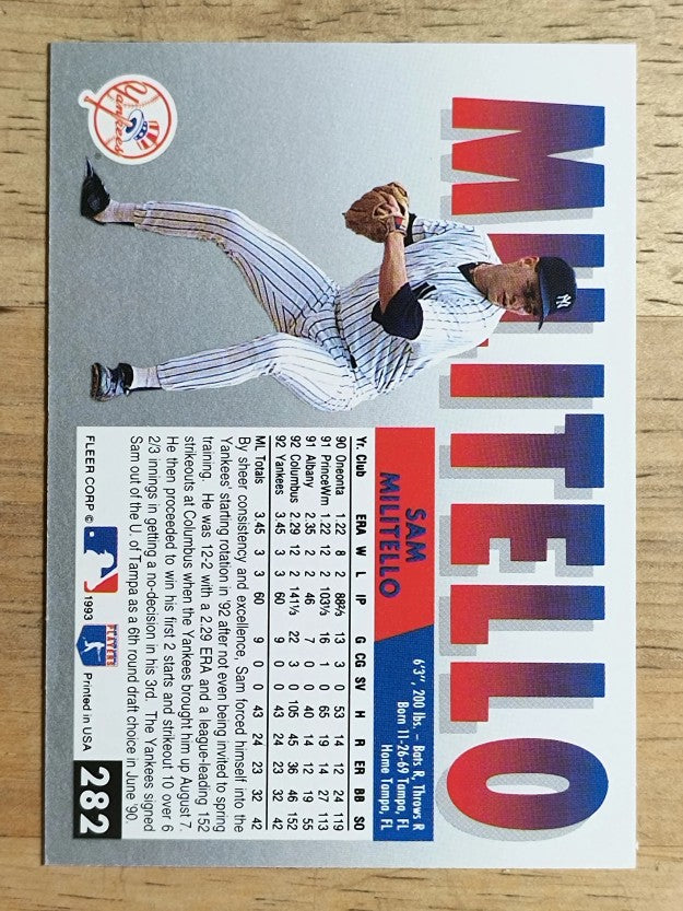 1993 Fleer #282 Sam Militello