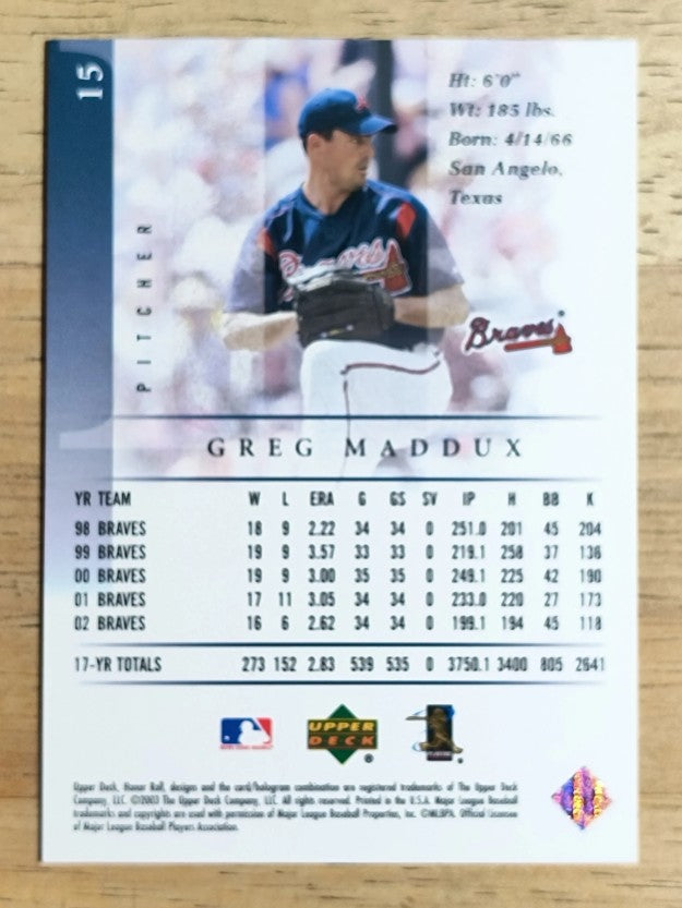 2003 Upper Deck Honor Roll #15 Greg Maddux
