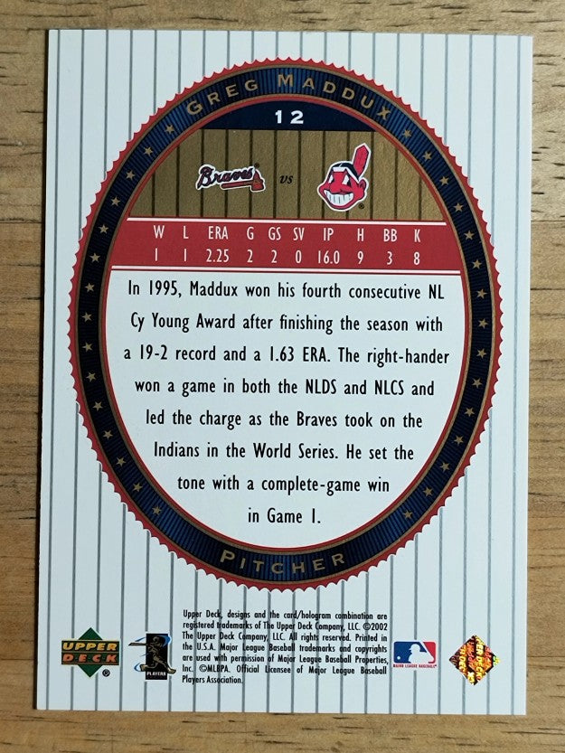 2002 Upper Deck World Series Heroes #12 Greg Maddux