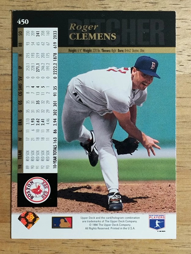 1994 Upper Deck #450 Roger Clemens