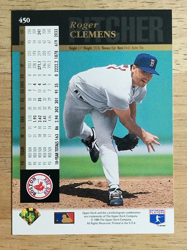 1994 Upper Deck #450 Roger Clemens