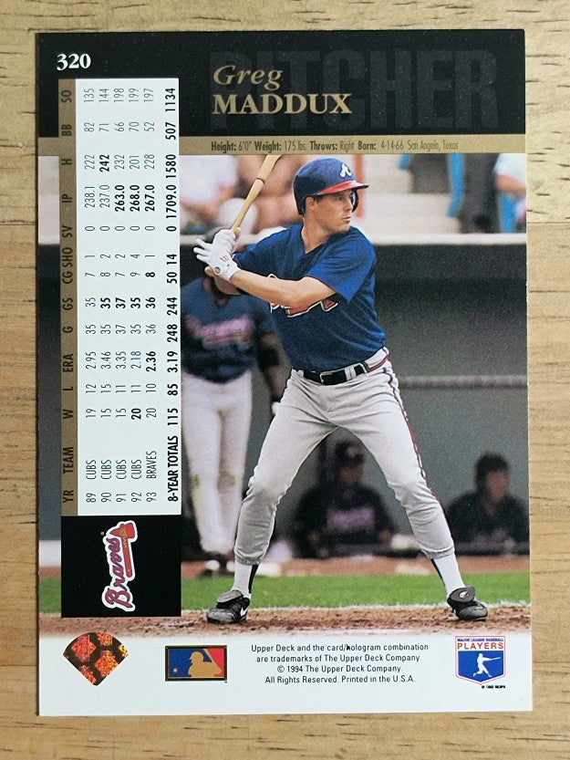 1994 Upper Deck #320 Greg Maddux
