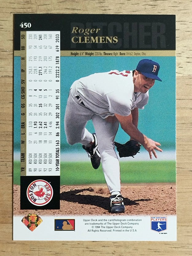 1994 Upper Deck #450 Roger Clemens