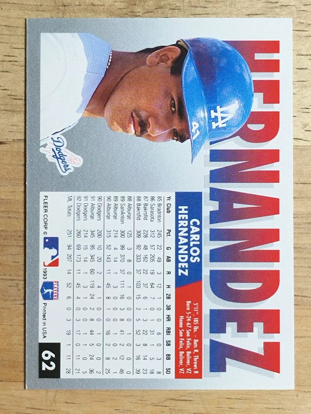 1993 Fleer #62 Carlos Hernandez