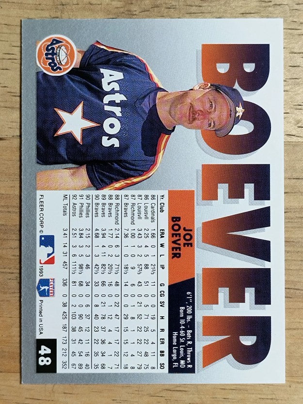 1993 Fleer #48 Joe Boever