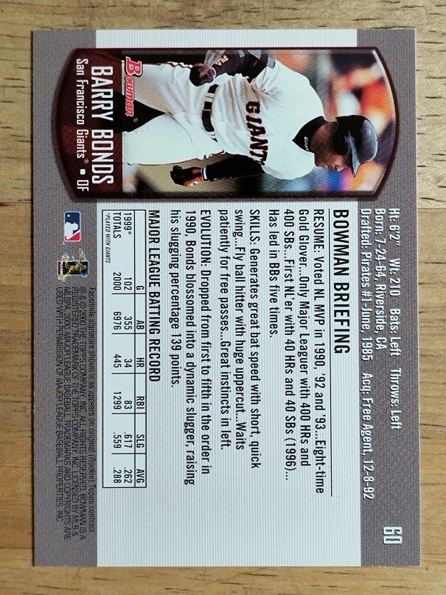 2000 Bowman #60 Barry Bonds