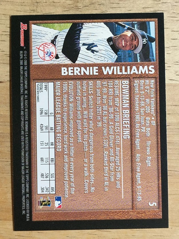 2000 Bowman Retro/Future #5 Bernie Williams
