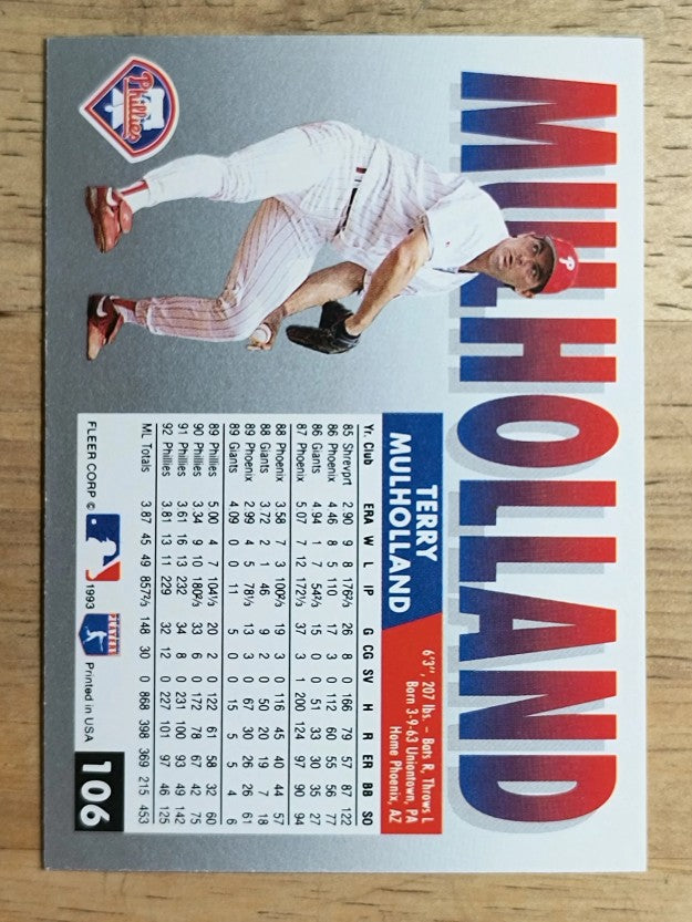 1993 Fleer #106 Terry Mulholland