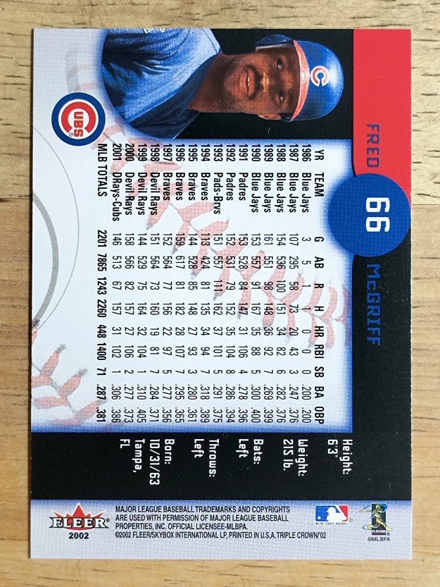 2002 Fleer Triple Crown #66 Fred McGriff