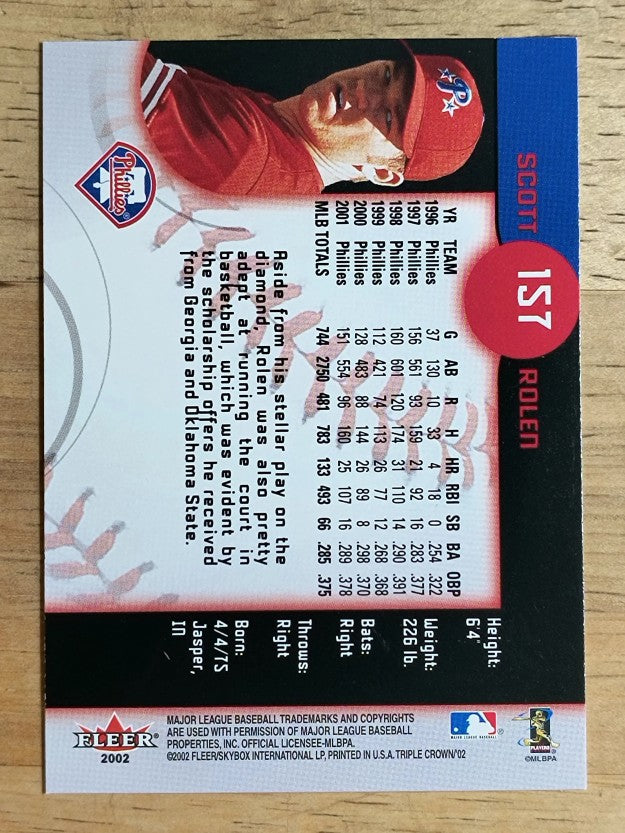 2002 Fleer Triple Crown #157 Scott Rolen