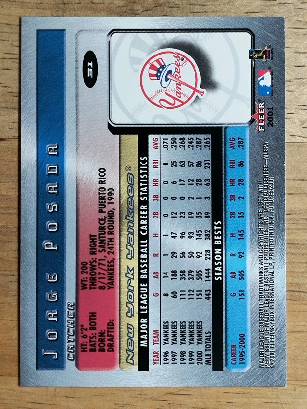 2001 Fleer Futures #31 Jorge Posada