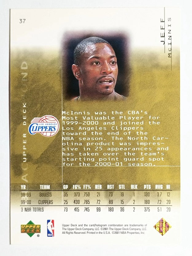 2000-01 Black Diamond Gold #37 Jeff Mcinnis