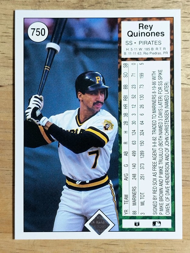 1989 Upper Deck #750 Rey Quinones