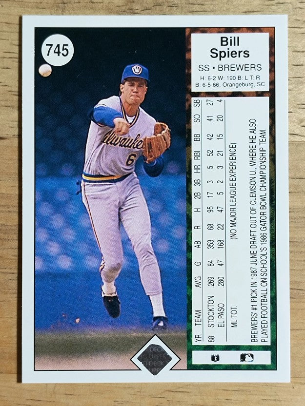 1989 Upper Deck #745 Bill Spiers RC