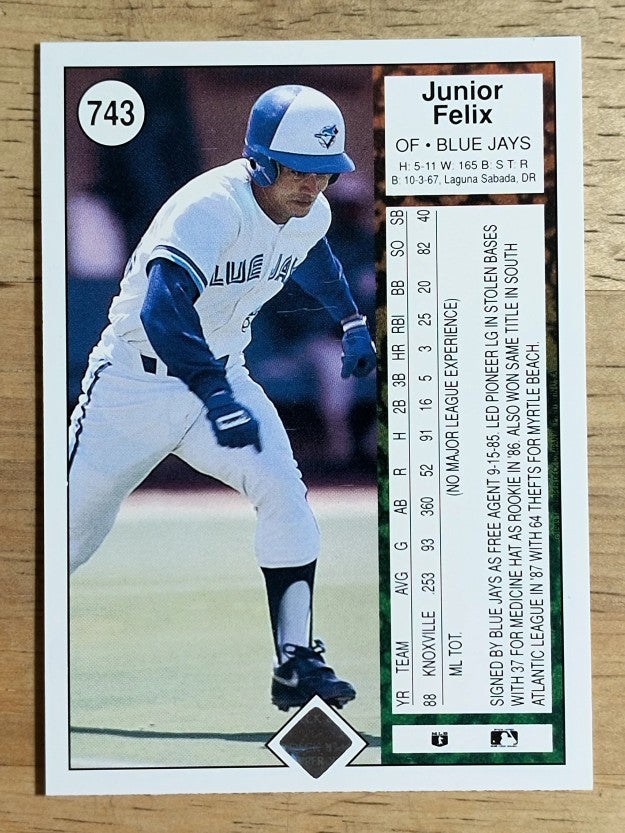 1989 Upper Deck #743 Junior Felix RC