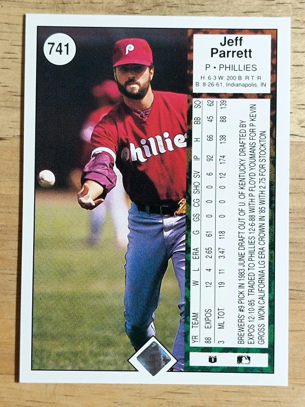 1989 Upper Deck #741 Jeff Parrett