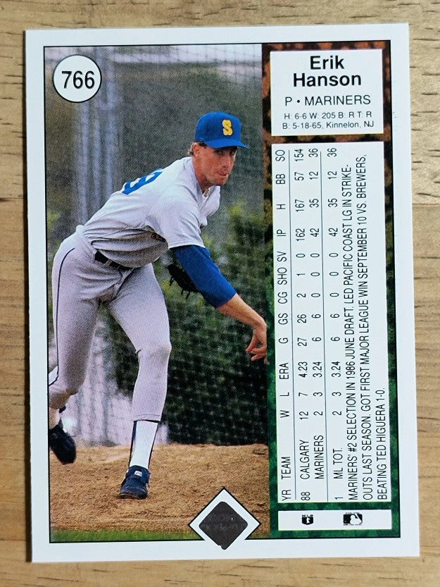1989 Upper Deck #766 Erik Hanson RC